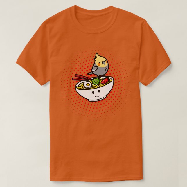 Camiseta Cockatiel Ramen Japonês Dom De Sobrecarga De Noodl (Frente do Design)