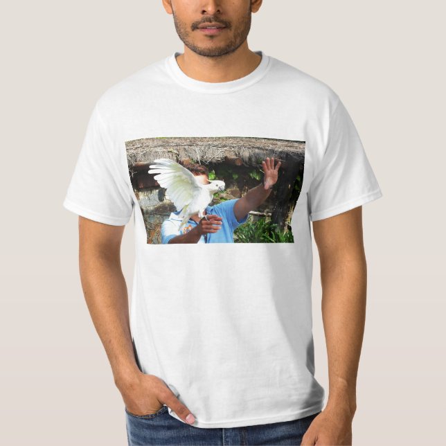 Camiseta Cockatoa mostrando uma asa (Frente)