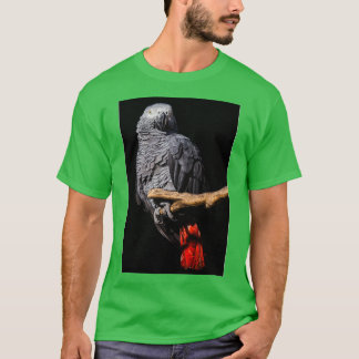 Camiseta Cockatoa Preta de Cauda Vermelha
