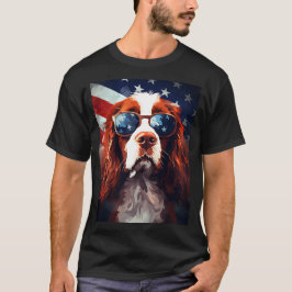 Camiseta Cocker Spaniel 4 de julho bandeira americana
