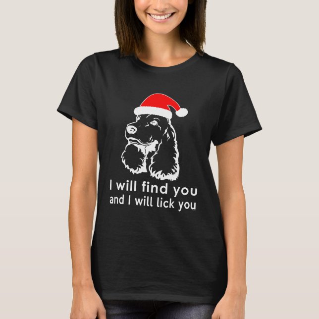Camiseta Cocker Spaniel ama o natal feio (Frente)