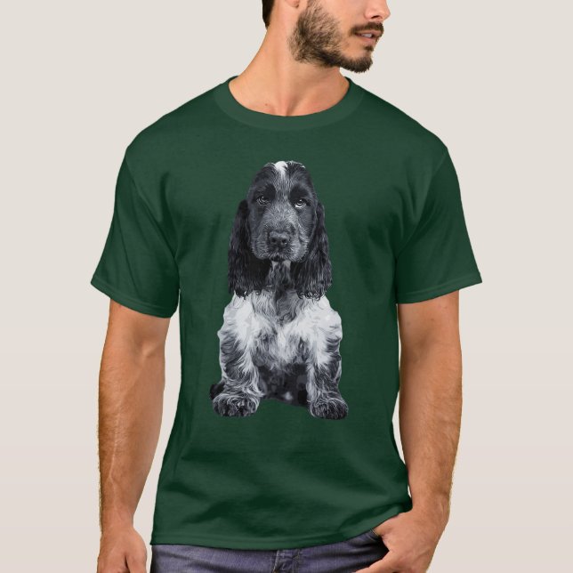 Camiseta Cocker Spaniel Blue Roan Cachorro amigo (Frente)