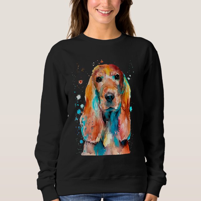 Camiseta Cocker Spaniel Cockerspaniel Watercolor Graphic De (Frente)