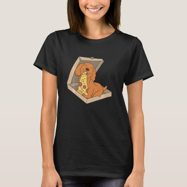 Camiseta Cocker Spaniel Comendo Pizza Cão 1 (Frente)