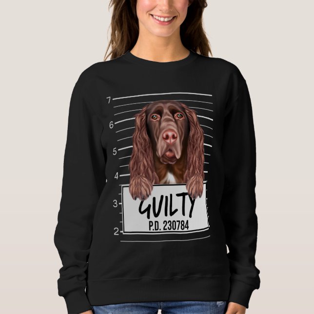 Camiseta Cocker Spaniel de Campo Foto Polícia Culpado Cacho (Frente)