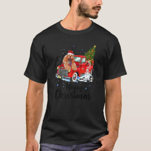 Camiseta Cocker Spaniel Dirige Caminhão Vermelho Natal Paja