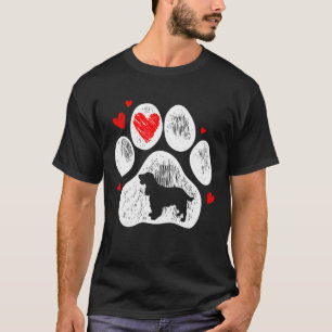 Camiseta Cocker Spaniel Dog Paws Cães Coração Vermelho