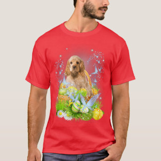 Camiseta Cocker Spaniel Dog Pet Caçando Fogão De Ovo Coelho
