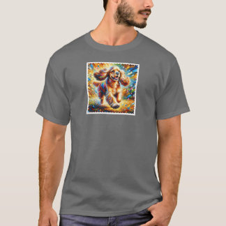 Camiseta Cocker Spaniel Dog Portrait Acrylic Art Print Pet