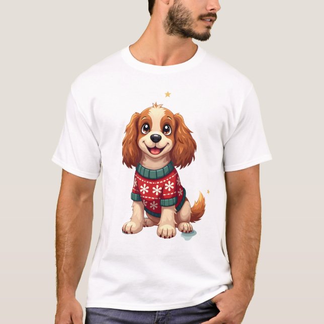 Camiseta Cocker Spaniel Floco de Neve Brilho (Frente)
