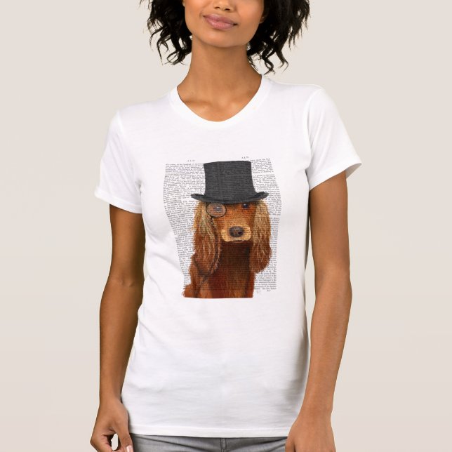 Camiseta Cocker Spaniel, Formal Hound e Chapéu (Frente)