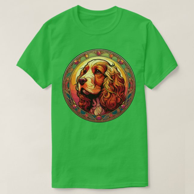 Camiseta Cocker Spaniel Graphic Art Nouveau Design (Frente do Design)