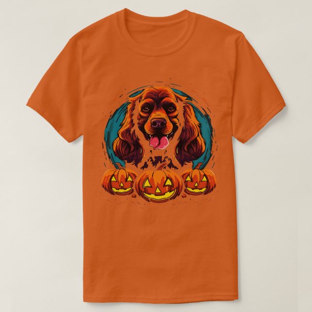 Camiseta Cocker Spaniel Halloween (Frente do Design)