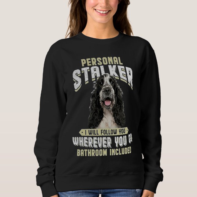 Camiseta Cocker Spaniel Inglês Acompanhante Pessoal Eu Vou  (Frente)