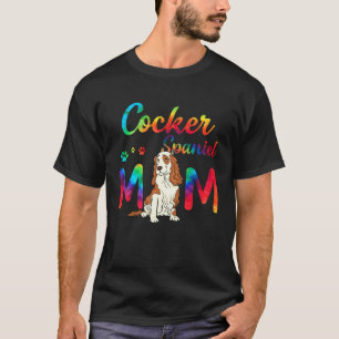 Camiseta Cocker Spaniel Mãe Tie Dye Mãe do Cão Dia das Mães