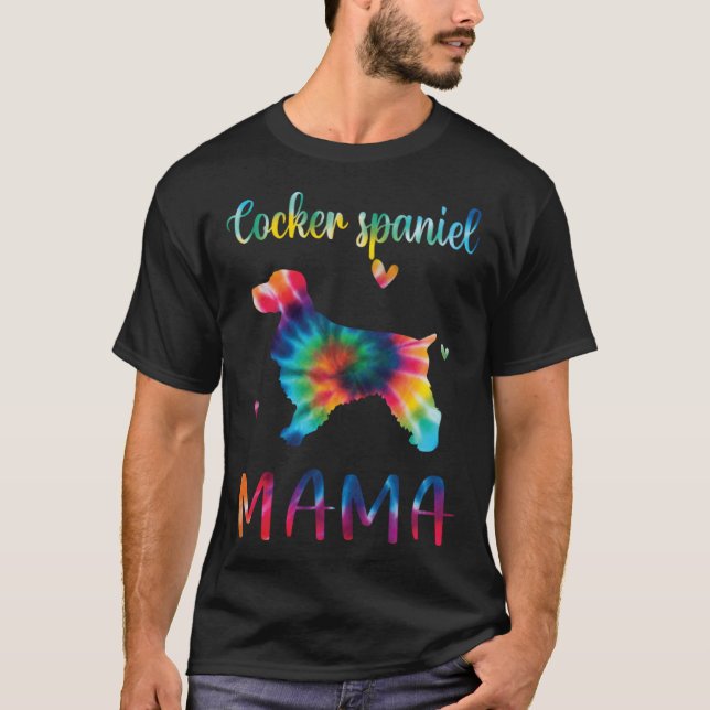 Camiseta Cocker Spaniel Mama Tie Dye Dog Mom Mothers Day (Frente)
