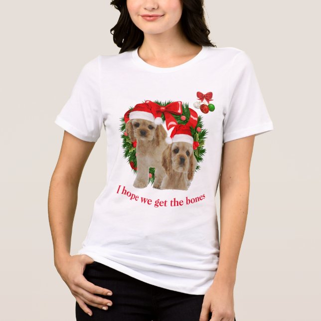 Camiseta Cocker spaniel Natal (Frente)