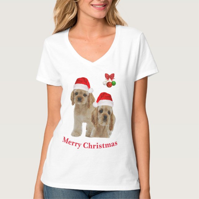 Camiseta Cocker spaniel Natal (Frente)