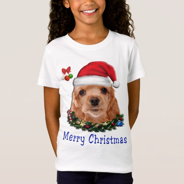 Camiseta Cocker Spaniel Natal (Frente)