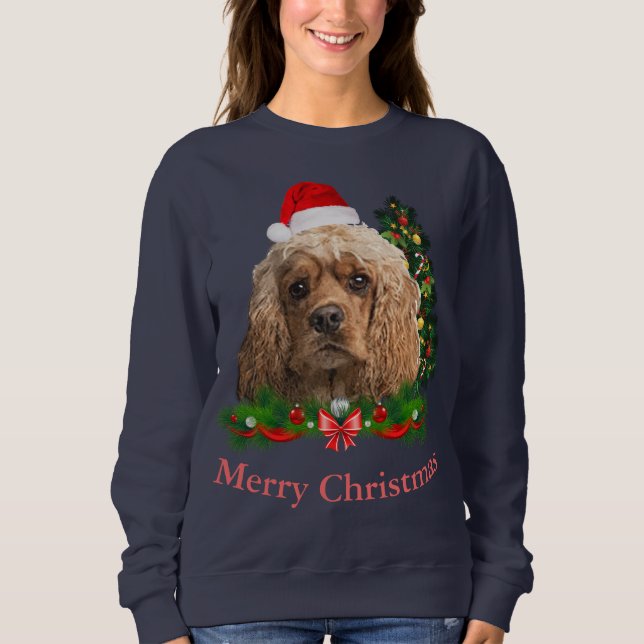 Camiseta Cocker spaniel Natal  (Frente)