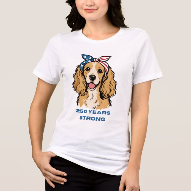Camiseta Cocker Spaniel Patriota  (Frente)