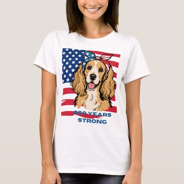 Camiseta Cocker Spaniel Patriota  (Frente)