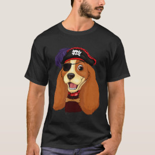 Camiseta Cocker Spaniel Pirata Crânio Crossbones Halloween