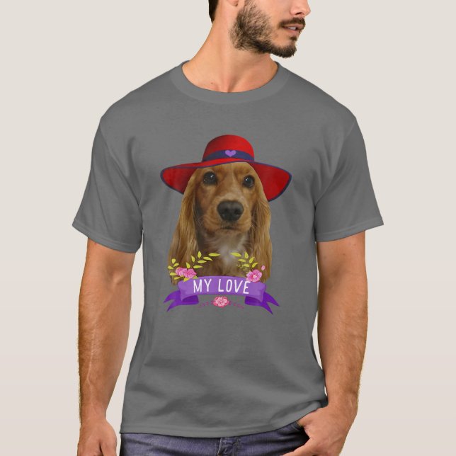 Camiseta Cocker Spaniel Pop Art Love Cocker Spaniels Pai Mo (Frente)