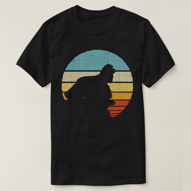 Camiseta Cocker Spaniel Retro Vintage Dog Puppy Proprietári (Frente do Design)