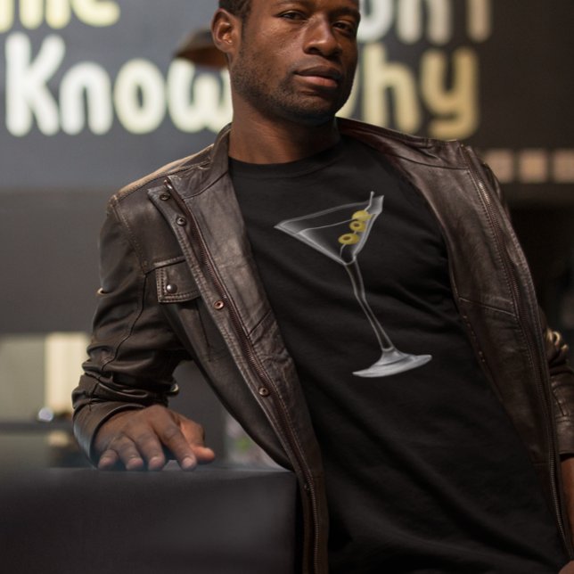 Camiseta Cocktail de vidro simples Martini (Criador carregado)