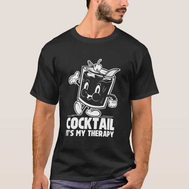 Camiseta Cocktail Its My Therapy Drinking Whiskey Cocktail (Frente)