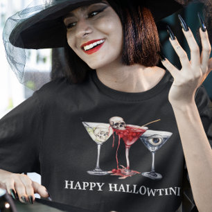 Camiseta Cocktail Martini Feliz Halloween Happy Hallowtinti