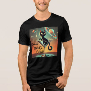Camiseta Cocktails de Gato Negro Cósmico e Futuro Atômico