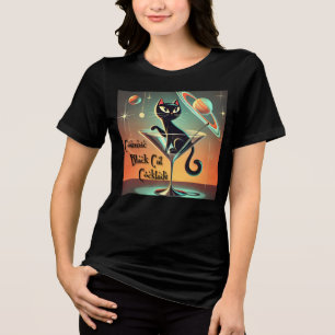 Camiseta Cocktails de Gato Negro Cósmico e Futuro Atômico