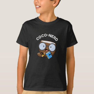 Camiseta Coco de Fruta Engraçado com nerd de Coco Arroz Esc