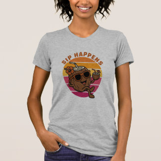 Camiseta Coco Sip Happens – Verão Tropical Diverti