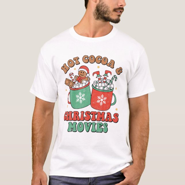 Camiseta Cocoa And Christmas Movies (Frente)