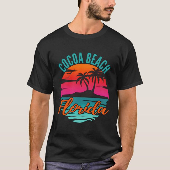Camiseta Cocoa Beach Florida Palm Tree Island K (Frente)
