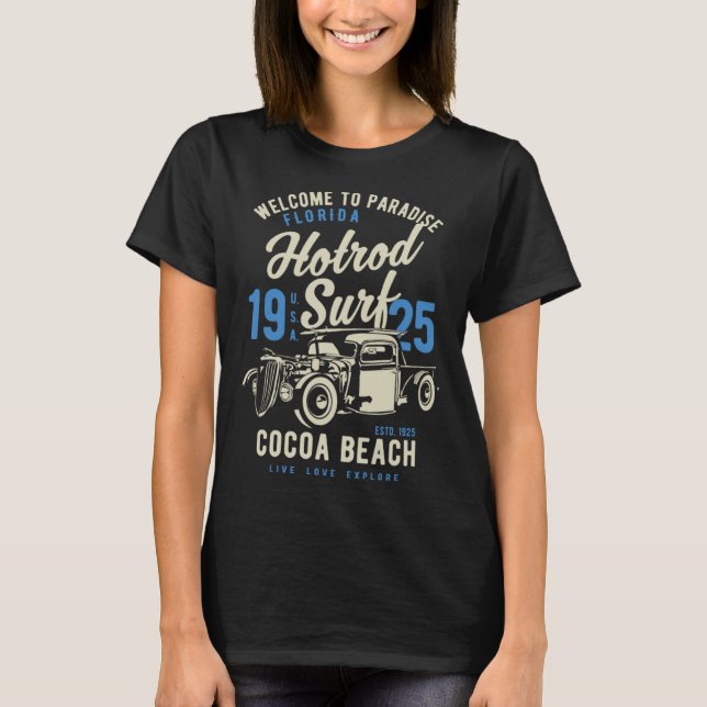 Camiseta Cocoa Beach Florida Retro HotroSurf 6 (Frente)