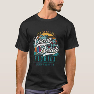 Camiseta Cocoa Beach Florida Retro Sun Sand Surf Surfing Pa