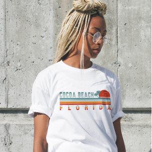 Camiseta Cocoa Beach Florida Retro Sunset Souvenirs 60s