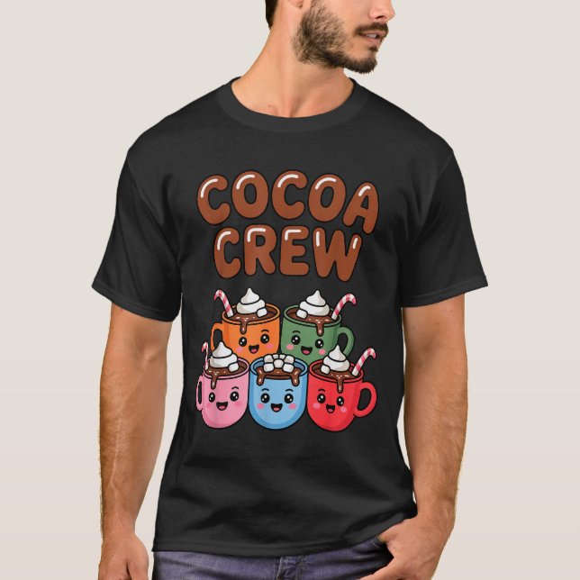 Camiseta Cocoa Crew Cute Christmas Hot Chocolate Matching P (Frente)