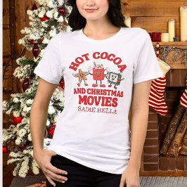 Camiseta Cocoa Quente Retro e Filmes de Natal