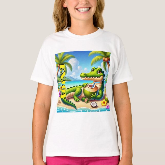 CAMISETA COCODRILLO COM ÁGUA COCO (Frente)