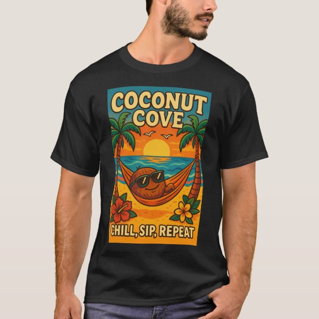 Camiseta Coconut Cove Tropical Beach Vibes Tee Graphic (Frente)