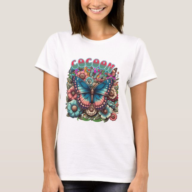 Camiseta Cocoon Butterfly Floral Transformation (Frente)