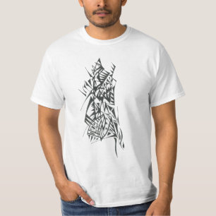 Camiseta Cocoon Preto Branco Arte de Tatuagem Tribal Abstra