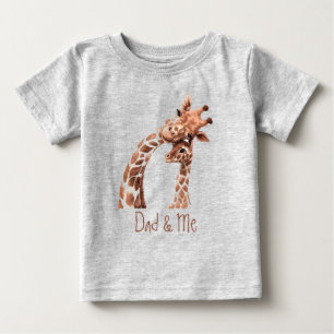 Camiseta Cód. Aquarela Pai Girafa e Me Bebê