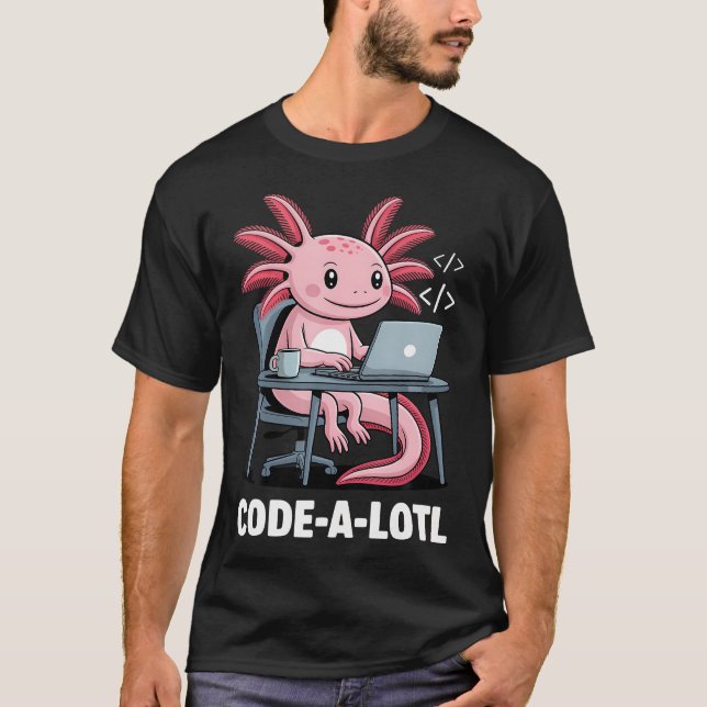 Camiseta Code-Alotl Axolote Engraçado Para (Frente)