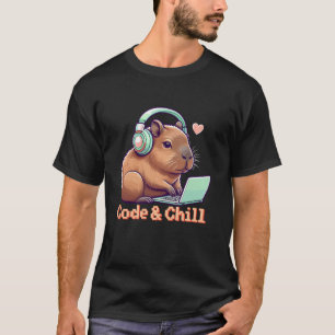 Camiseta Code Chill Cute Capybara Coding Geek Girl Capybara